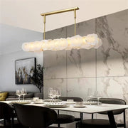 Alabaster Moira Marble Modern Linear Chandelier