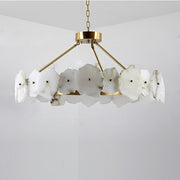 Moonlit Alabaster Modern Round Chandelier