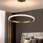Savoy Contemporary K9 Crystal Halo Ring Foyer Chandelier