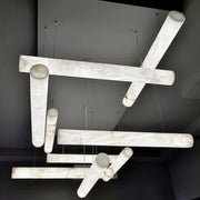 Noble Alabaster Linear Pendant Light Over Kitchen Island
