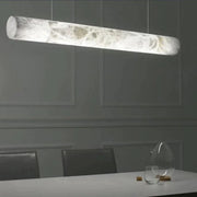 Noble Alabaster Linear Pendant Light Over Kitchen Island