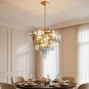 Caldrisse Strata Murano-Style Glass Chandelier — detail view 2