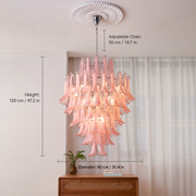 Luneflora Falls Murano-Style Glass Chandelier — detail view 8