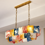Thalivra Linear Murano-Style Glass Chandelier — detail view 3