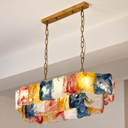 Thalivra Linear Murano-Style Glass Chandelier — detail view 3