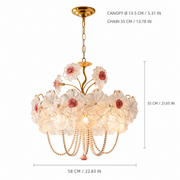 Floracene Arbor Murano-Style Glass Chandelier — detail view 6