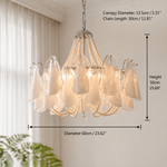 Nacressa Petal Murano-Style Glass Chandelier — detail view 5