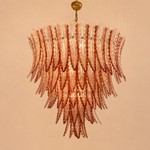 Velmora Feather Murano-Style Glass Chandelier — detail view 2