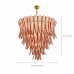 Velmora Feather Murano-Style Glass Chandelier — detail view 6