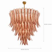 Velmora Feather Murano-Style Glass Chandelier — detail view 8
