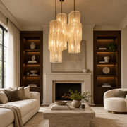 Varenzo Column Murano-Style Glass Chandelier — detail view 2