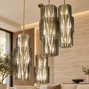 Varenzo Column Murano-Style Glass Chandelier — detail view 3