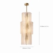 Varenzo Column Murano-Style Glass Chandelier — detail view 5