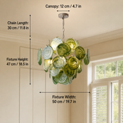 Virensia Disc Murano-Style Glass Chandelier — detail view 5